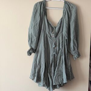 Free People flowy dress moss green